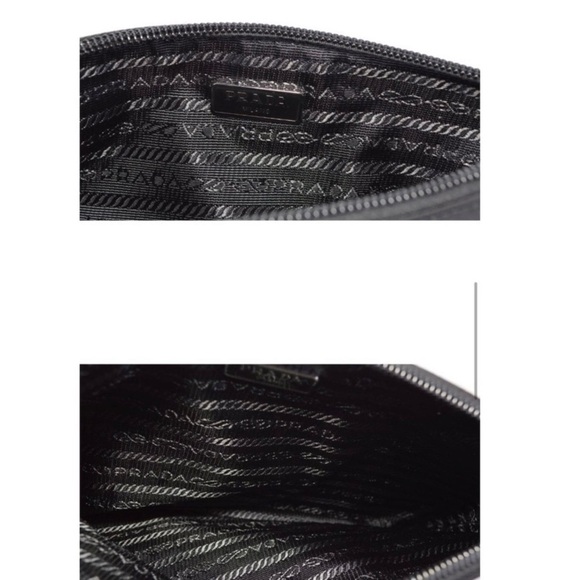 PRADA Tessuto Nylon Pouch Prada Logo Wristlet Clutch
Wallet Bag 1NH545 Black NEW - Picture 5 of 12
